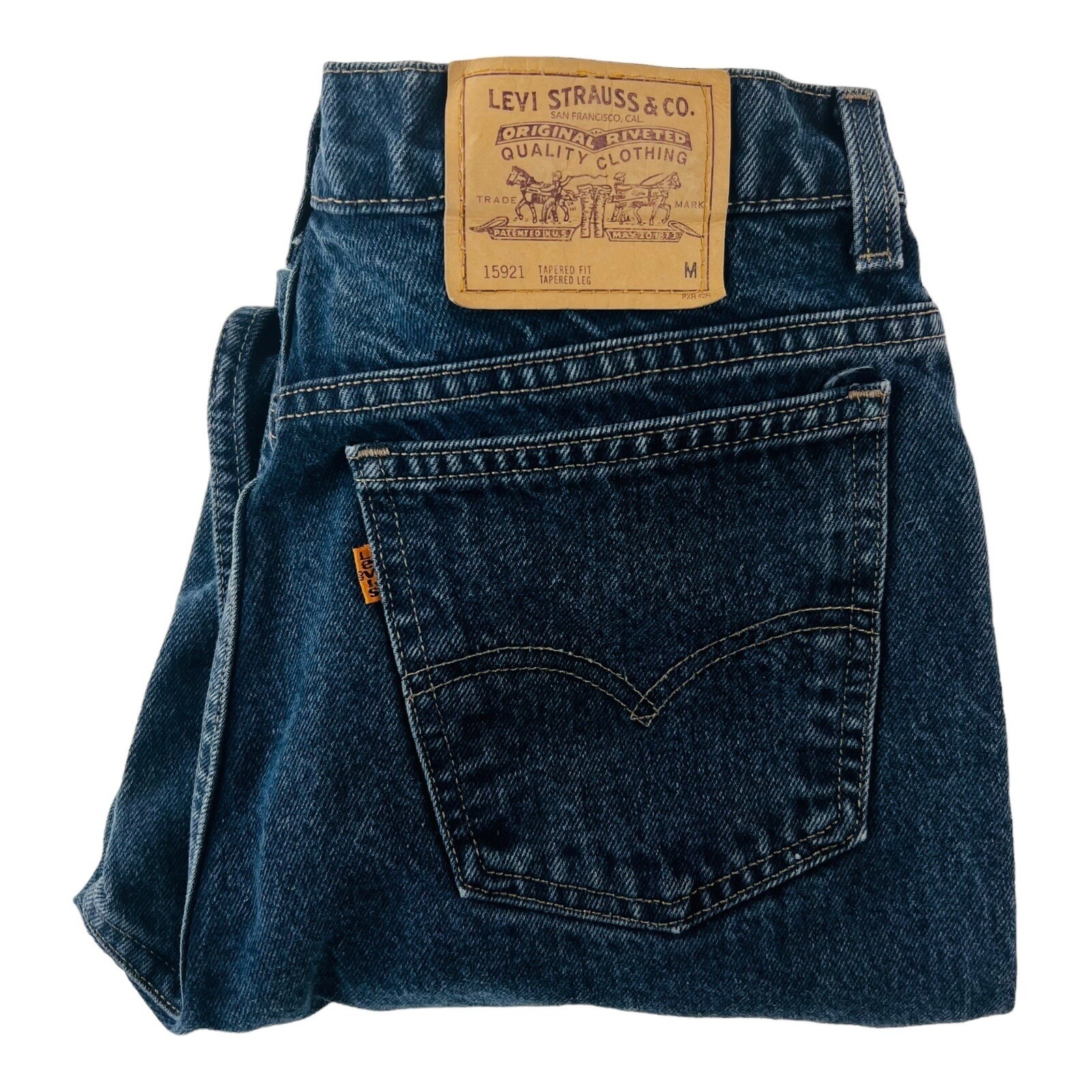 Levi's Black 921 Ct Tapered Fit 5 Pocket Orange Tab Jeans Women Size 14 Medium M